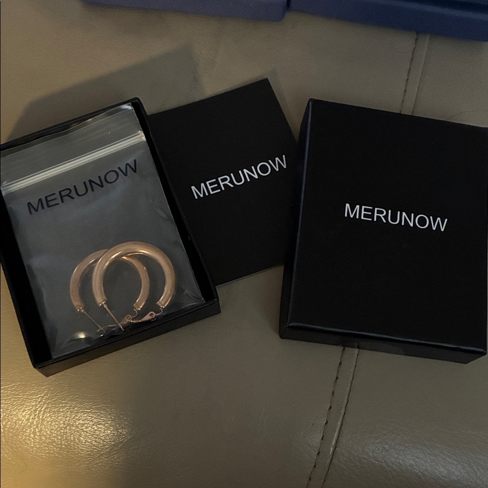 NIB Merunow Gold Hoop Earrings